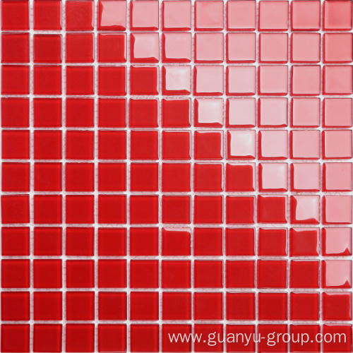 Red Pure Color Glass Mosaic